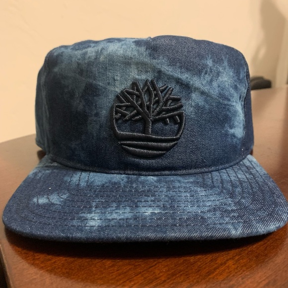 NWOT Timberland Acid Washed Denim Snapback Hat